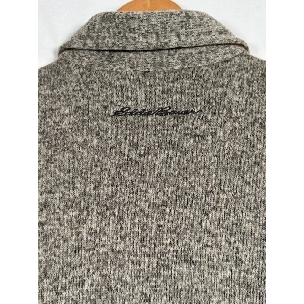 Eddie Bauer Sherpa Lined‎ Fleece Shirt Jacket Mens Gray Button Up - Large